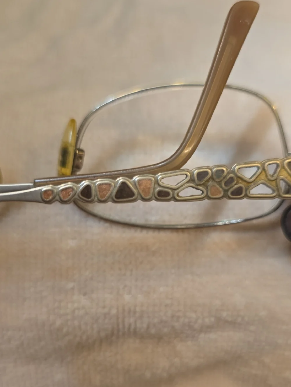 Charmant CH12106 WG Titanium Perfection 52-18-135mm Gold Bronze Stone Eyeglasses